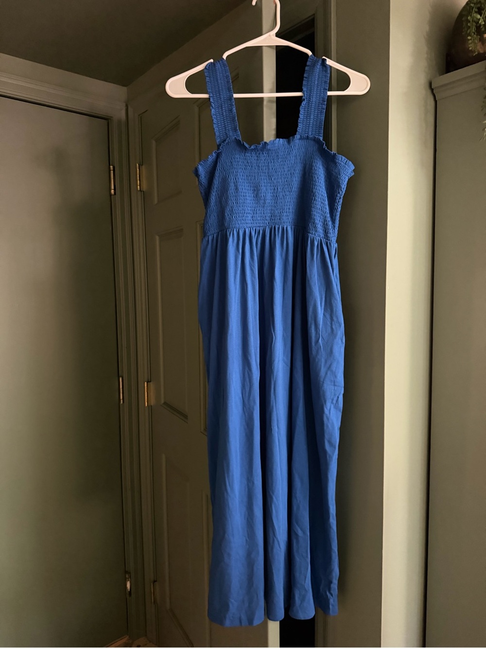 Old Navy Royal Blue Smocked Midi Sundress